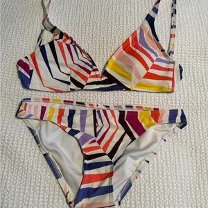 Kate Spade Multicolor Striped Bikini